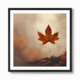  Autumn Single Leaf  Art Print