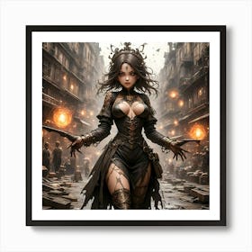 Gorgeous Witch Steampunk Poster#3 Art Print