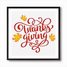 Thanksgiving Lettering 2 Art Print