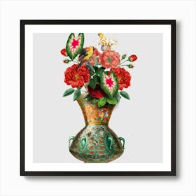 Chinese Vase collage Art Print