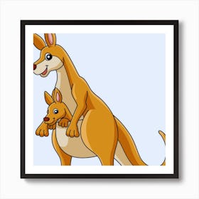 Kangaroo And Baby Art Print