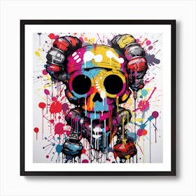 Skull Splatter Art Print