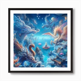 Dragons In The Sky 1 Art Print