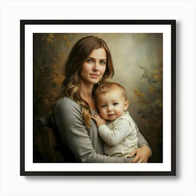 Portrait Of A Mother And Baby Happy Mother's Day 1 Art Print