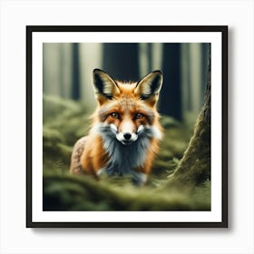 Red Fox In The Forest 38 Art Print