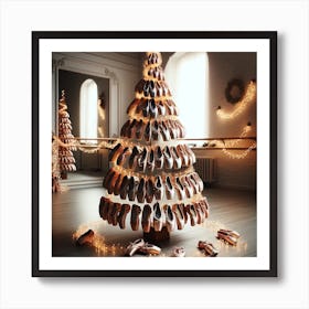 Ballet Shoes Christmas Tree Art Print