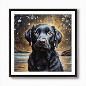 Black Labrador Retriever Art Print