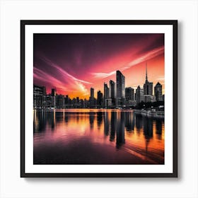 Sunset In Dubai 2 Art Print