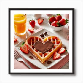 Heart Waffles Art Print