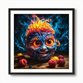 Flaming Sun Art Print