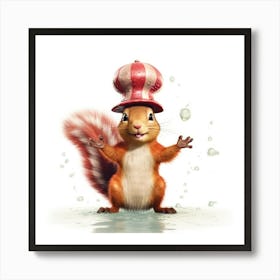 Squirrel In A Hat 1 Art Print