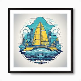 Sailing Boat In The City Art Print