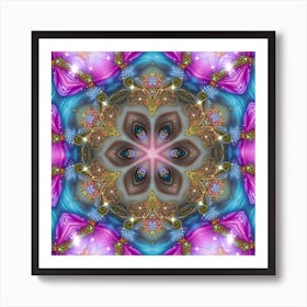 Psychedelic Flower Mandala Art Print