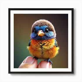 Small Bird On A Hand Art Print