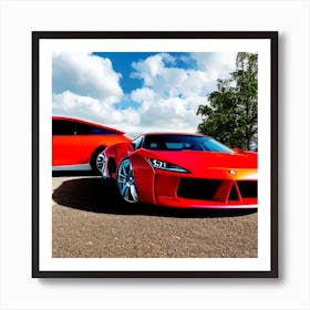 Two Ferrari Sports Cars Art Print