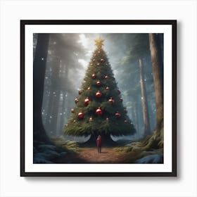 Christmas Tree In The Forest 89 Art Print