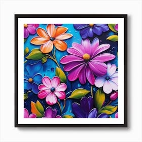 Colorful Flowers 32 Art Print