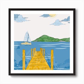Pier In The Sea Art Print