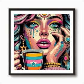 Psychedelic Girl Art Print