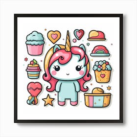 Cute Unicorn 232 Art Print