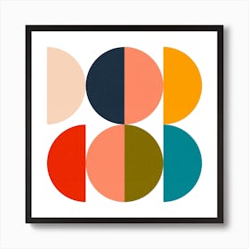 Mid Century Geometric Color Play 2 Art Print