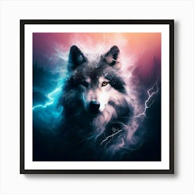 Lightning Wolf by dee Art Print