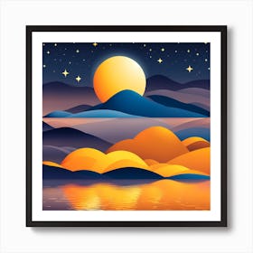 NIGHT VECTOR ART Art Print