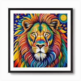 A lion Art Print
