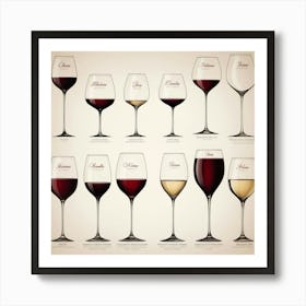 Wine Glasses 7 Art Print