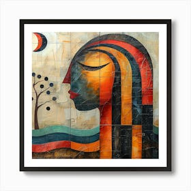 Woman'S Face 3 - colorful cubism, cubism, cubist art,    abstract art, abstract painting  city wall art, colorful wall art, home decor, minimal art, modern wall art, wall art, wall decoration, wall print colourful wall art, decor wall art, digital art, digital art download, interior wall art, downloadable art, eclectic wall, fantasy wall art, home decoration, home decor wall, printable art, printable wall art, wall art prints, artistic expression, contemporary, modern art print Art Print