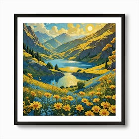 Sunset In The Mountains 9 Art Print