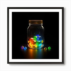 Colorful Balls In A Jar 2 Art Print