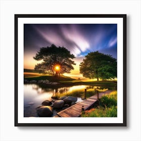 Sunset By The Lake 19 Art Print