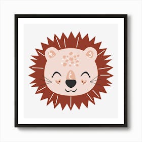 Boho Pink Lion Art Print