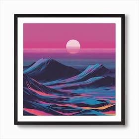 Minimalism Masterpiece, Trace In The Waves To Infinity + Fine Layered Texture + Complementary Cmyk C (29) Art Print