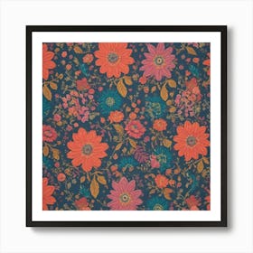 Flower Pattern 22 Art Print