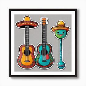 Mexican Guitars 1 Art Print