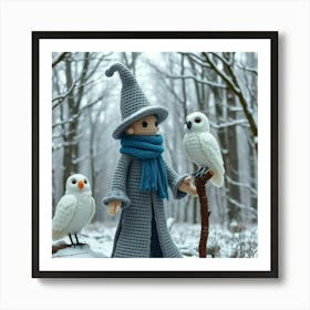 Owls In The Woods Art Print