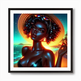 Black Girl With A Hat Art Print