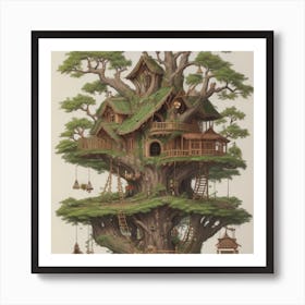 A stunning tree house that is distinctive in its architecture 7 Art Print