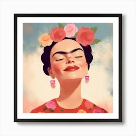 Frida Kahlo bic Smile Art Print