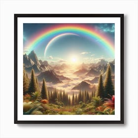 Rainbow Over The Mountains Art Print