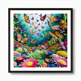 Butterfly Garden 1 Art Print