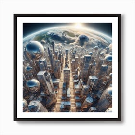 Futuristic Cityscape 133 Art Print