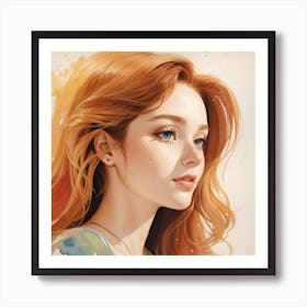 Girl With Red Hair Art Print