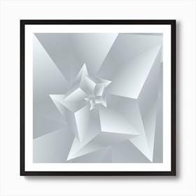 Trendy White Triangle Pattern Art Print