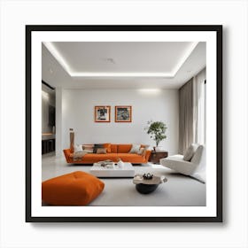213913 Villa Living Room, Modern Minimalist Style, White Xl 1024 V1 0 1 Art Print