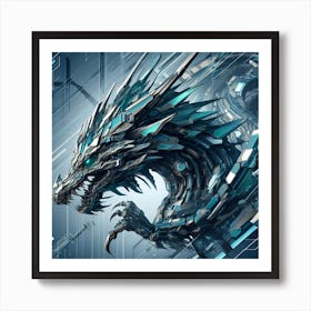 Robotic Dragon Head Art Print