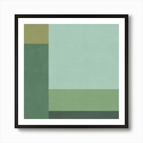 Minimalist Abstract Geometries - Green 02 Art Print