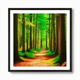 Craiyon 220223 Sunny Beautiful Forrest Art Print